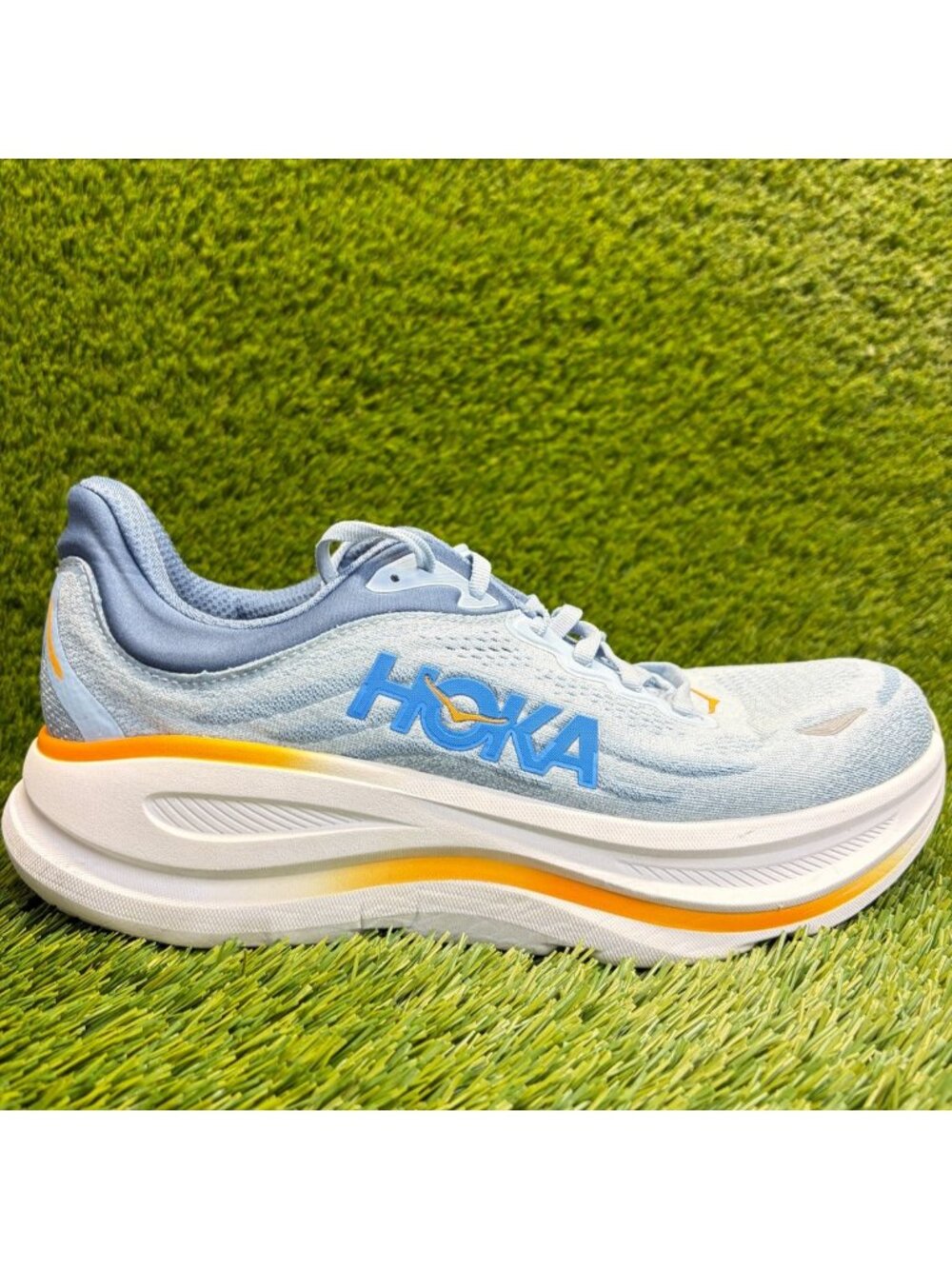 Hoka One One Bondi 9 Mens Size 10.5EE Blue White Athletic Running Shoes Sneakers